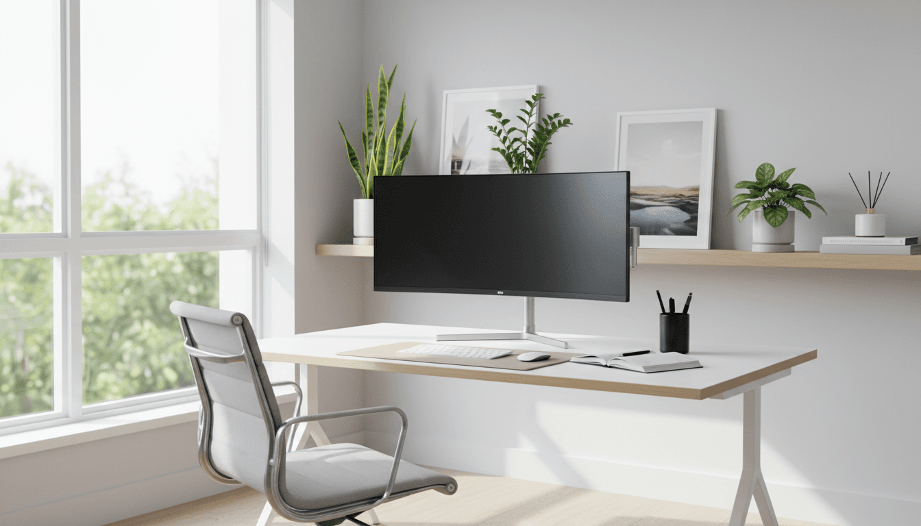 Minimalist professional workspace with clean design aesthetic