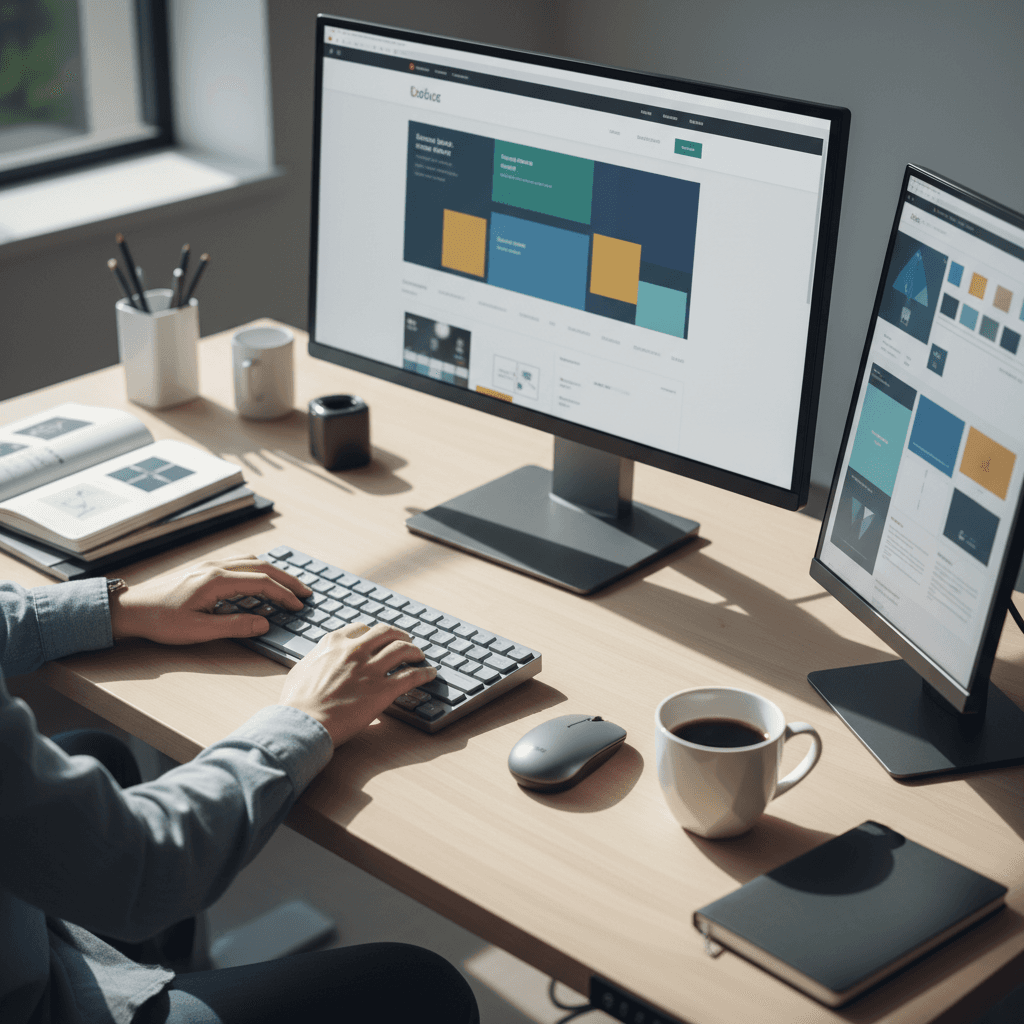 Web designer working on professional website design project
