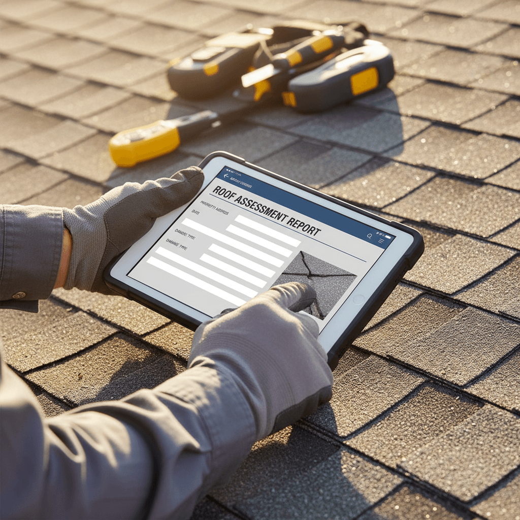 Tradesperson viewing responsive website on mobile device